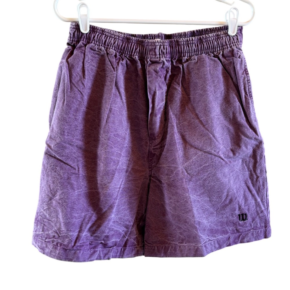 Vintage Wilson Large Dyed Denim Shorts Medium Pull On Drawstring Waist